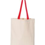 11L Canvas Tote with Contrast-Color Handles