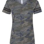 Women's Football V-Neck Fine Jersey Tee