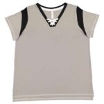 Women's Curvy Lace Up Fine Jersey Tee