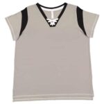 Women's Curvy Lace Up Fine Jersey Tee