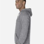 Unisex Snow Heather French Terry Raglan Hooded Sweatshirt