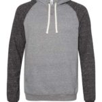 Unisex Snow Heather French Terry Raglan Hooded Sweatshirt