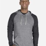 Unisex Snow Heather French Terry Raglan Hooded Sweatshirt