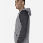 Unisex Snow Heather French Terry Raglan Hooded Sweatshirt