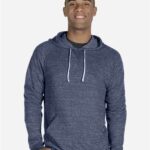 Unisex Snow Heather French Terry Raglan Hooded Sweatshirt