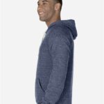 Unisex Snow Heather French Terry Raglan Hooded Sweatshirt