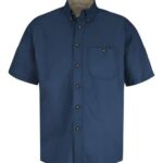 Men's Short Sleeve 100% Cotton Dress Shirt