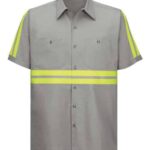 Men's Enhanced Visibility Short Sleeve Cotton Work Shirt