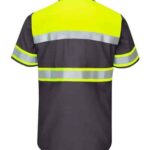 Men's Hi-Visibility Colorblock Ripstop Short Sleeve Work Shirt