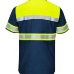 Men's Hi-Visibility Colorblock Ripstop Short Sleeve Work Shirt