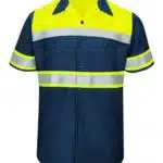 Men's Tall Hi-Visibility Colorblock Ripstop Short Sleeve Work Shirt