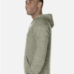 Unisex Snow Heather French Terry Raglan Hooded Sweatshirt