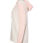 Women’s French Terry Hooded Pullover with Colorblocked Sleeves
