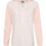 Women’s French Terry Hooded Pullover with Colorblocked Sleeves
