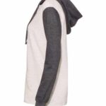 Women’s French Terry Hooded Pullover with Colorblocked Sleeves