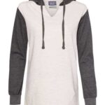 Women’s French Terry Hooded Pullover with Colorblocked Sleeves