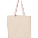 11L Canvas Tote with Contrast-Color Handles