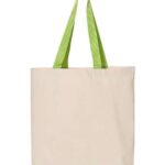 11L Canvas Tote with Contrast-Color Handles