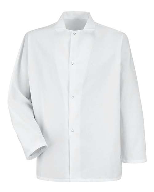 Men's Gripper-Front Short Butcher Coat