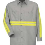 Men's Tall Industrial Enhanced-Visibility Long Sleeve Work Shirt