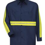 Men's Tall Industrial Enhanced-Visibility Long Sleeve Work Shirt