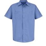 Men's Tall Industrial Stripe Short Sleeve Work Shirt