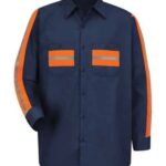 Men's Tall Industrial Enhanced-Visibility Long Sleeve Work Shirt
