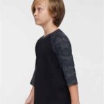 Youth Baseball Fine Jersey Three-Quarter Sleeve Tee