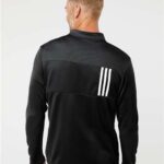 Men's 3-Stripes Double-Knit Quarter-Zip Pullover