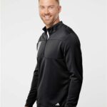 Men's 3-Stripes Double-Knit Quarter-Zip Pullover