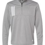 Men's 3-Stripes Double-Knit Quarter-Zip Pullover