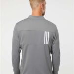 Men's 3-Stripes Double-Knit Quarter-Zip Pullover