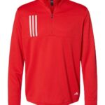 Men's 3-Stripes Double-Knit Quarter-Zip Pullover