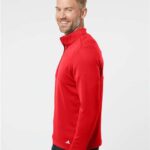 Men's 3-Stripes Double-Knit Quarter-Zip Pullover