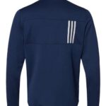 Men's 3-Stripes Double-Knit Quarter-Zip Pullover
