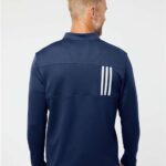 Men's 3-Stripes Double-Knit Quarter-Zip Pullover