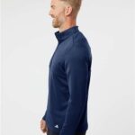 Men's 3-Stripes Double-Knit Quarter-Zip Pullover