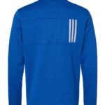 Men's 3-Stripes Double-Knit Quarter-Zip Pullover