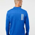Men's 3-Stripes Double-Knit Quarter-Zip Pullover