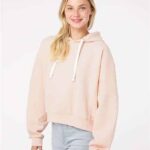 Women's Sueded Fleece Crop Hooded Sweatshirt