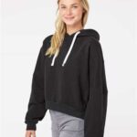 Women's Sueded Fleece Crop Hooded Sweatshirt