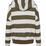 Women's Striped Fleece Boxy Hooded Sweatshirt
