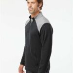 Men's Textured Mixed Media Quarter-Zip Pullover
