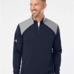 Men's Textured Mixed Media Quarter-Zip Pullover