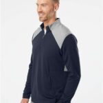 Men's Textured Mixed Media Quarter-Zip Pullover