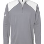 Men's Textured Mixed Media Quarter-Zip Pullover