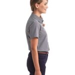 Women's Microcheck Gingham Short Sleeve Cotton Dress Shirt