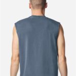 Unisex Heavyweight Cotton Garment-Dyed Mid-Length Muscle Tee